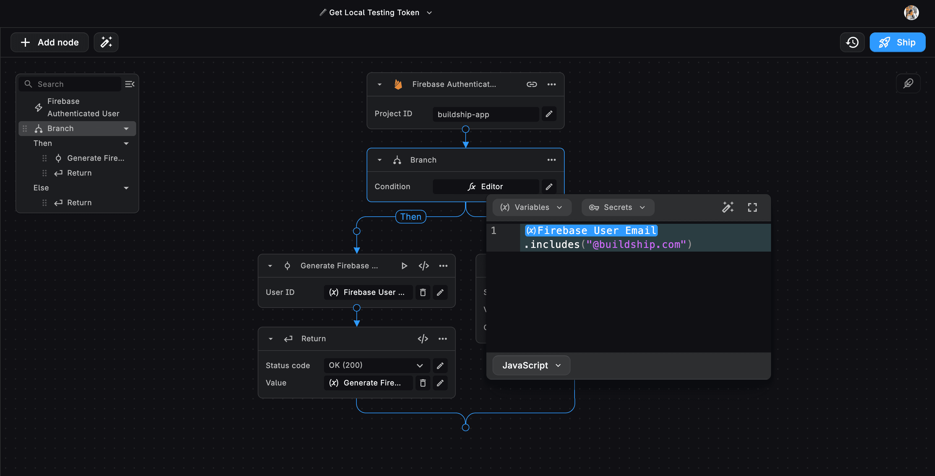 Firebase Authenticated User Trigger